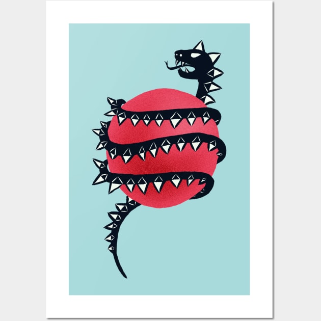 Black Dragon Snake Monster Wall Art by Boriana Giormova